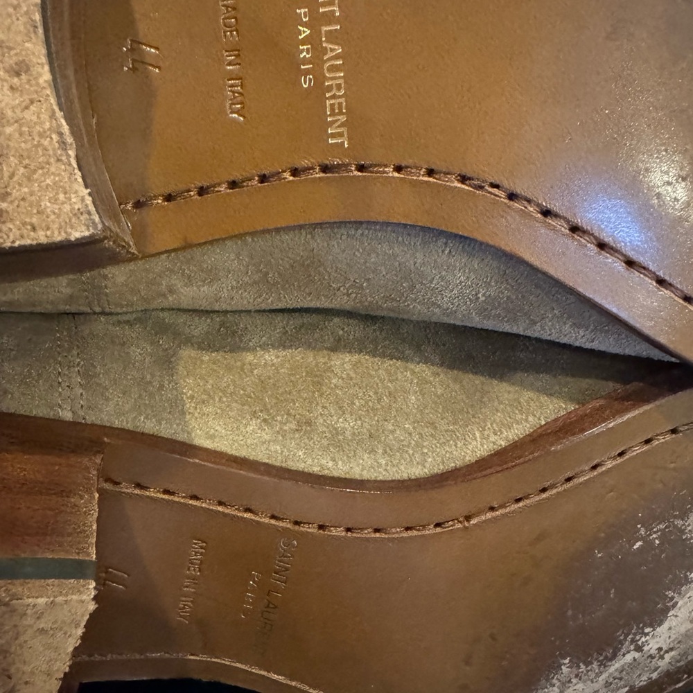 Saint Laurent Taupe Suede Chelsea Boots - Picture 7 of 8